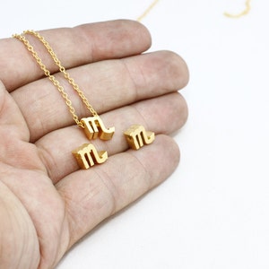 5 Pcs 6x7mm 24k Matt Gold Scorpio Charms, Astrology Charms, Scorpio Zodiac Sign, Initial Charms, Scorpio Necklace, Zodiac, ZDJ, HRF9