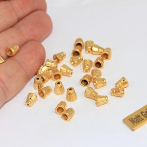 Inner Size 3mm 24k Matt Gold End Cap, Tiny End Cap, Bead Caps, Bead Cones, Tassel Caps, BRT594