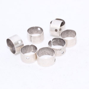 13 Pairs 10mm Antique Silver Ear Cuffs, No Piercing Cartilage Ear Cuff, Earring Settings With One Hole, Silver Plated Earrings, MLS540