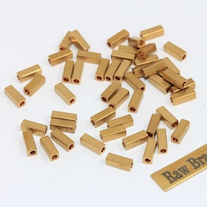 Raw Brass Standoffs - M3 Female Threaded Hexagonal Pillar, KA81