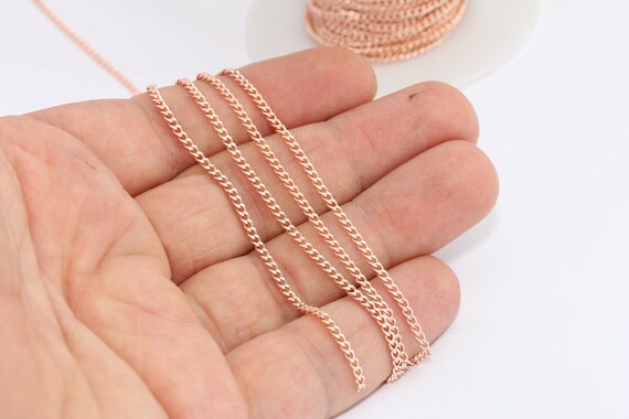 2mm Rose Gold Curb Chain Soldered 