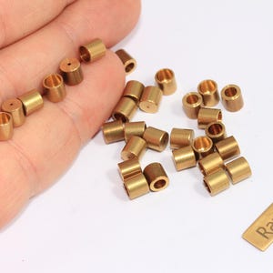 Raw Brass Bead Caps, Inner Size 4mm End Caps, Cord End, Cord Tip, Tassel End Caps, Small Solid End Cap, Raw Brass Findings, BRT785