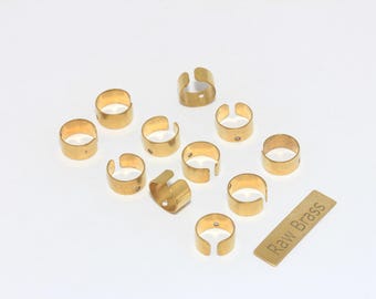 Pendientes de aro de latón crudo de 5 mm de ancho, sin perforar, delicados, minimalistas, CMR43