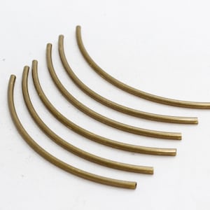 10 Stk 3x100mm antike Bronze Tubes, Halskette Tube Perlen, Tube Halskette, gebogene Tubes, Bronze Nudel Tubes, Bronze vergoldet Erkenntnisse, TBR40