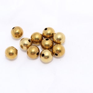 10 Pcs 10mm Raw Brass Beads  - Brass Bead Findings , CHK302