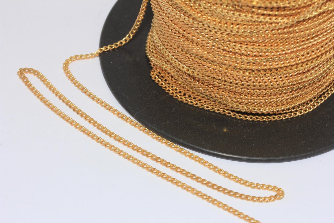Facted Rope Chain 2x2,7mm Raw Brass Faceted Chain, Curb Chain, Faceted Curb Chain, Raw ...