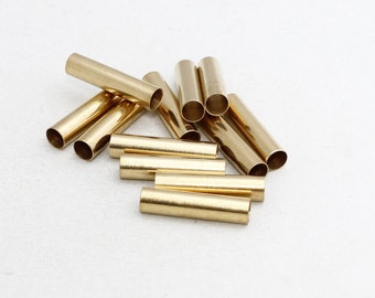 Raw Brass 7x30mm Solid Brass Tubes , Raw Brass Tube Beads, Solid, industrial tubes, TBR86