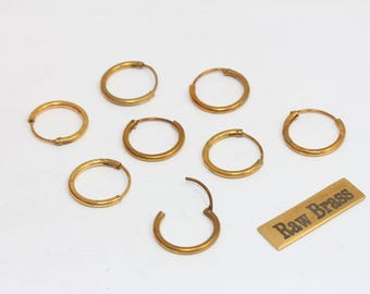 15 mm Rohmessing Ohrringe, Hoop Ohrringe, Kreis Ohrringe, Messing Runde Ohrringe, Messing Ohrring Creolen, Messing Ohrring Zubehör, HOE, CHK342