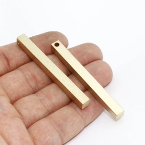 10 Pcs 6x62mm Raw Brass Bar, Long Bar, Bar Necklace, Bar Pendant, Personalized Charms, Nameplate Bar, Raw Brass Pendant, PND5