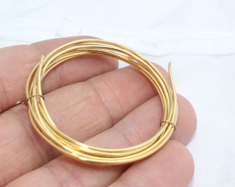 Alambre de oro brillante de 24k calibre 15, alambre blando, alambre para envoltura, WR12