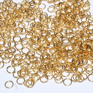 200 pezzi 24 Ga 4 mm 24k anelli di congiunzione in oro lucido, connettore in oro, anelli di congiunzione aperti, anelli di congiunzione in oro sfuso, forniture per la creazione di gioielli, TFJ, DOM1
