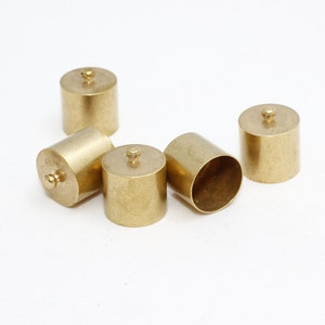 3 Pcs 18x20mm Raw Brass End Caps, Inner Size 17mm, Round End Caps, Cord End Caps, Tassel End Caps, Raw Brass Findings, SEC, NED41