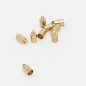 4x8mm Raw Brass Bead Caps, Inner Size 3,5mm, Cord End, Cord Tip, Tassel End Caps, Round End Cap, Raw Brass Findings, FEC, MTE381