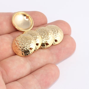 19mm 24k Shiny Gold Coins, Hammered Disc, Disc Charms, Round Pendant, Gold Coin Charms, Gold Coin Necklace, Gold Plated Findings, SLM406