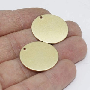 25mm Raw Brass Round Charms, Round Disc, Personalized Disc, Stamping Tag, Raw Brass Coins, Medallion, Raw Brass Findings, PK, AE53