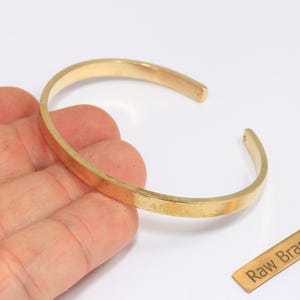 4,7mm Raw Brass Flat Bracelet Bangle, Raw Brass Stacking Cuff Bracelet, Adjustable Raw Brass Bracelet, Handmade Bracelets, XP85