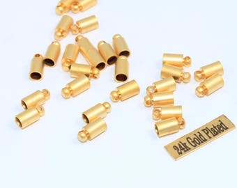 10 Pcs Inner Size 3,6mm 24k Matt Gold Bead Caps, Cord End, Cord Tip, End Cap, Bead Cap, Tassel End Caps, Gold Plated Findings, TBC, DOM34