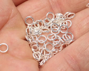 100 Silver Color Plated Jump Rings, 3mm 23 Ga, Jewelry Making, DFJ, BLS55