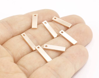 4 x 15 mm Rosegold Rechteck Rohling, Flache Bar Halskette, Namensplatte Bar, Stamping Rohling, Personalisierter Bar, Vergoldetes Zubehör, MTE335