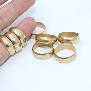 5 Pcs Inner 19mm Raw Brass Solid Ring, Anneau fermé, Anneau plat, Tubes en laiton brut, Anneaux larges, Anneaux en laiton, Raw Brass Findings, CHK393