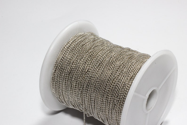 10 Mt 12mm Rhodium Plated Ball Chain Brass Chains Silver Etsy