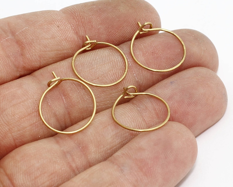 15mm Raw Brass Earring Hoops Hoop Ear Wire Hoop Earrings Etsy