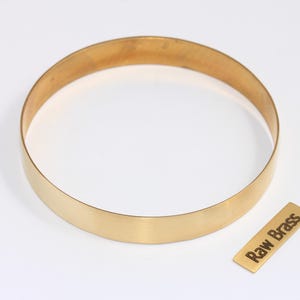 10mm Raw Brass Bracelet, Flat Bracelet Bangle, Stacking Bracelets, Simple Bracelet, Dangle Bracelets, Raw Brass Bracelets, TVF55