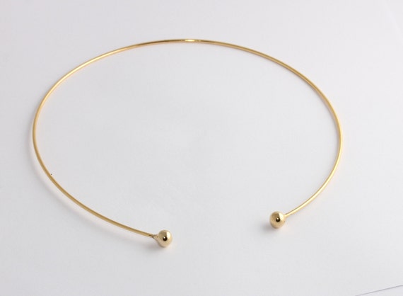 24k Shiny Gold Choker Wire Choker 