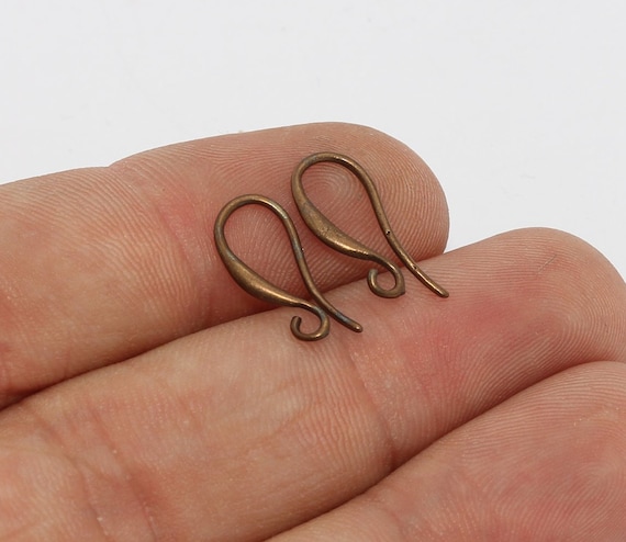 Antique Bronze Earring Hooks, Nickel Free, Lead Free (8x15mm), EW, MTE794