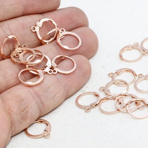 12x14mm 24k Shiny Gold Earring Leverback, Plain Leverback Finding, Hoops With Loop, Ear Wire, Gold Plated Earrings, lbe, LFS, CMR99