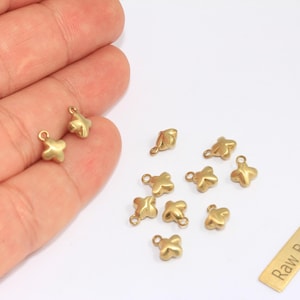 7,5x10mm Raw Brass Cross Charms, Cross Beads, Mini Cross Charms, Bracelet Beads, Religious Charms, Raw Brass Findings, CHK57-7