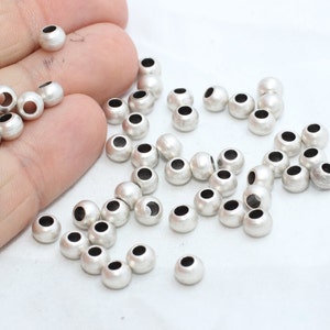 20 Pcs zilveren kralen 6mm, Spacer Beads, ronde kralen, bal parels, ronde bal kralen, AG43