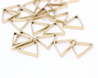 10 peças de pingentes triangulares de latão bruto de 13 x 15 mm, conectores triangulares, conectores, pingentes triangulares, acessórios de latão bruto, pingentes de colar, PA25