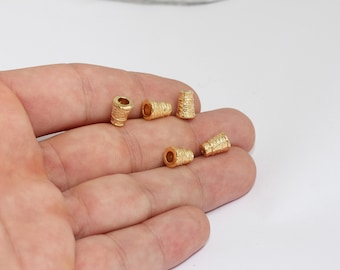 Inner Size 3,8mm 24k Shiny Gold Bead Caps, Cord End Tips, End Caps, Bead Cap, Cord Bracelet Endings, Gold Plated Findings, MLS325