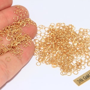 4 mm 24 Gauge 24k glänzende Gold Oval Biegeringe, Gold Stecker, offene Biegeringe, Massengold Biegeringe, Schmuckherstellung Zubehör, DOM1