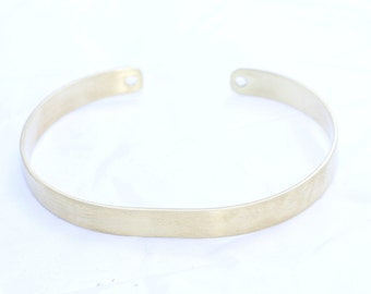 Handgemaakte onbewerkte koperen manchetarmband, blank - 7 mm breed