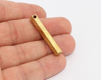 6x38mm Raw Brass Hexagon Bar, Bar Pendant, Bar Necklace, Long Bar, Layered Necklace, Necklace Pendant, Raw Brass Findings, HBP, MTE880