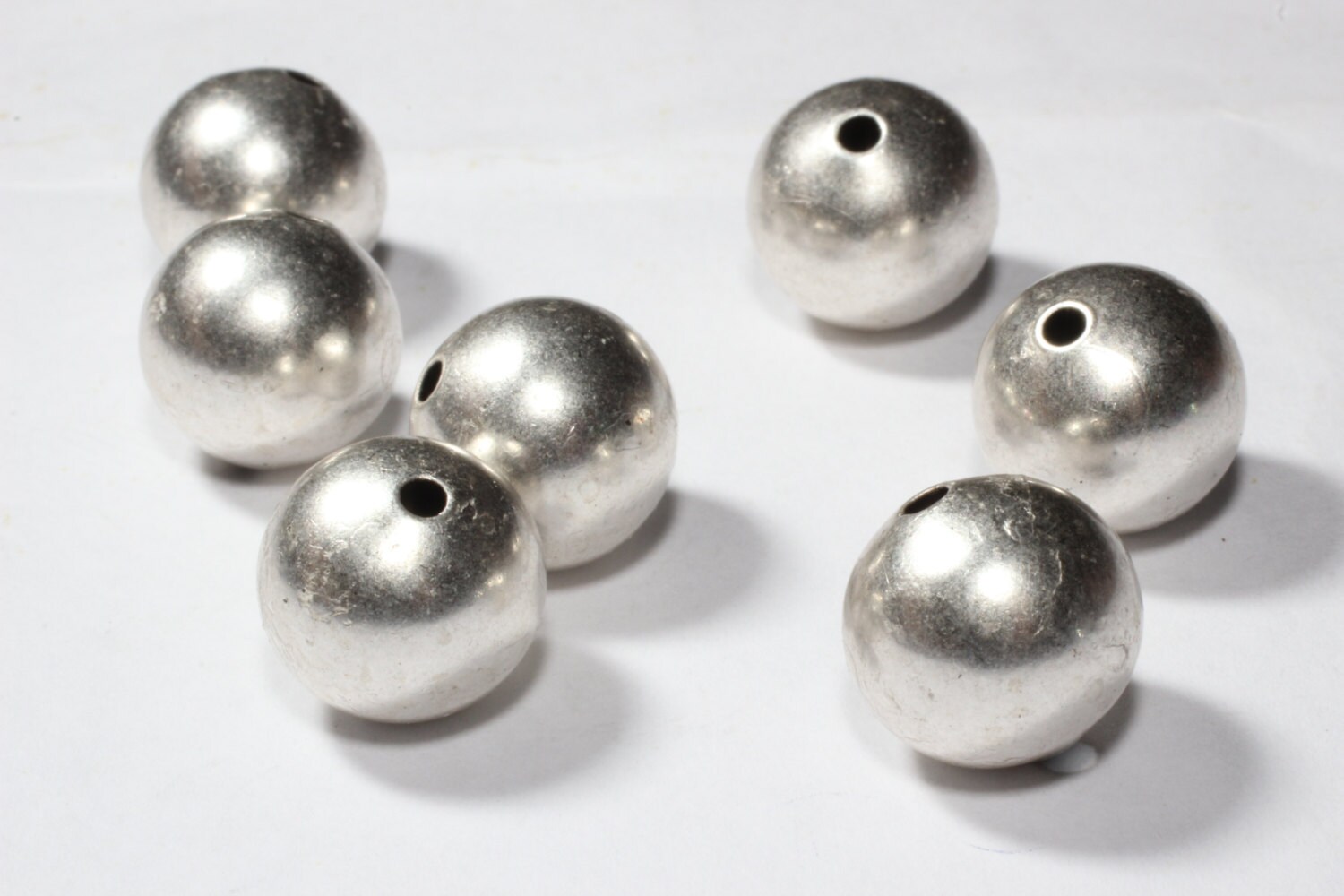 10 Pcs Antique Silver Ball Beads Round Ball Beads Hollow Etsy