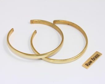 Raw Brass Open Cuff Bracelet, Minimalist Stacking Bangle (4.5mm), TVF57