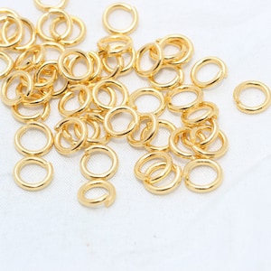 17 Ga 7mm 24k Shiny Gold Jump Rings, Gold Connector, Open Jump Rings, Bulk Gold Jump Rings, Jewelry Making Supplies, SFJ, DOM8