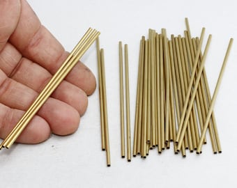 10 Pcs 2x100mm Raw Brass Tube Beads, Tubes, Round Tube Beads, TBR56