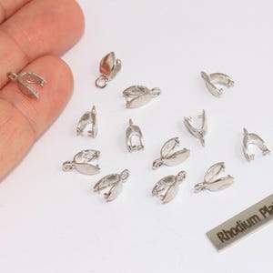 4x9mm Rhodium Plated Crimp Beads, Hole 1.60mm Bead Crimps, Ball Chain Clasps, Bead Tips, Silver Plated Findings, XP536