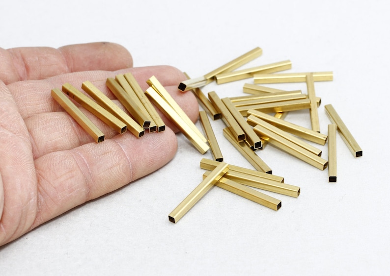 25 Pcs 3x30mm Raw Brass Square Tubes Tubes Square Tube Etsy