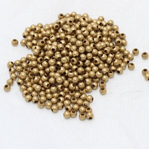 1000 Pcs 2,5mm Raw Brass Beads, Spacer Beads, Hollow Beads, Tiny Spacer Beads, Bracelet Beads, Round Beads, Raw Brass Findings, BK, BDS2