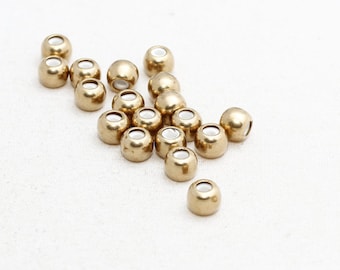 6mm Raw Brass Rubber Stopper, Raw Brass Connector, Rondelle Rubber Stopper  , EYM38