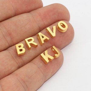 ALFABETO COMPLETO 6 x 7 mm, pingentes de letras em ouro fosco 24k, contas de letras, pingentes iniciais, mini pingentes, contas do alfabeto, SLDS, HRF8