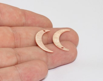 MCH Moon Necklace Charms Rose Gold Charm MTE985 Moon Pendant Rose Gold Plated Pendant 13x23mm Rose Gold Moon Charms Moon Earrings