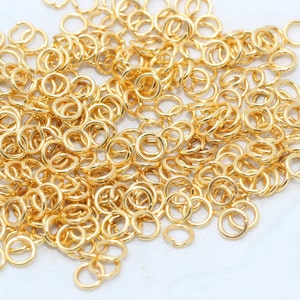 20 Ga 5mm 24k Shiny Gold Jump Rings, Gold Connector, Open Jump Rings, Bulk Gold Jump Rings, Jewelry Making Supplies, GFJ, DOM3