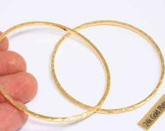 24Kゴールドバングル 24g 24K シャイニーゴールドブレスレットカフ、プレーンバングル