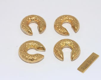 25mm Raw Brass Hoop Ear Cuff, Statement Ear Cuff, Wide Hammered Ear Cuff, Non Pierced Ear Cuff, Raw Brass Earrings, KPT75